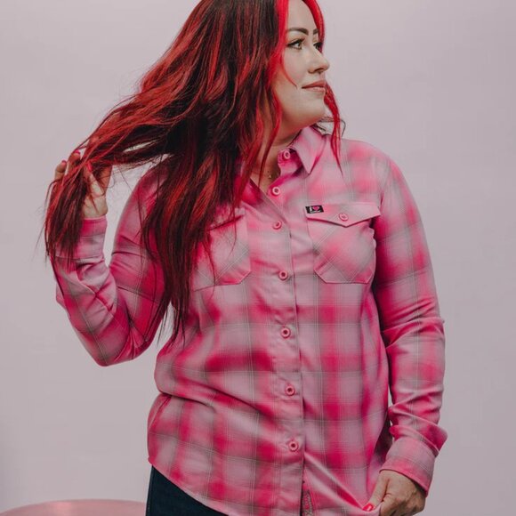 DIXXON x KEEP A BREAST Collab I LOVE BOOBIES Pink Flannel Shirt- Women's 2XL - Picture 7 of 10